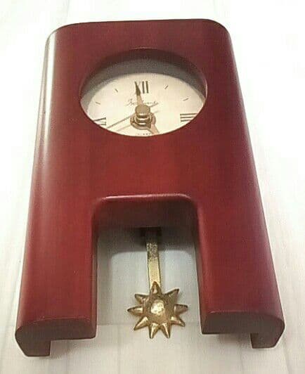 【TOCHIGI TOKEI】振り子置き時　木製　日本製　ブラウン　ジャンク品