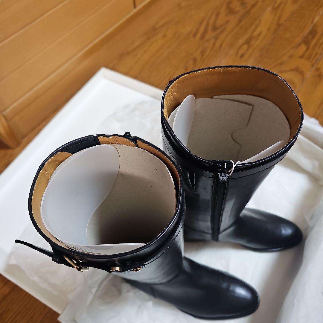 限定TOMORROWLAND　ブラックレザー ロングブーツ