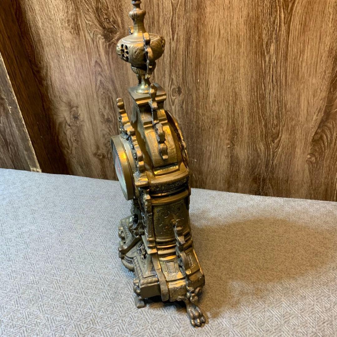 I468R クオーツ 置き時計 アンティーク 真鍮 クラシック