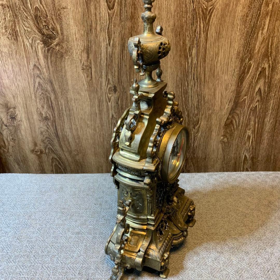 I468R クオーツ 置き時計 アンティーク 真鍮 クラシック