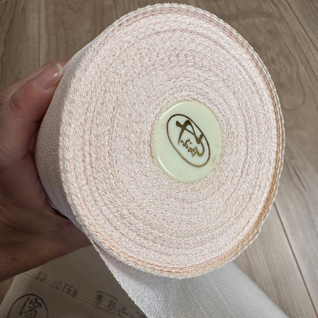 超美品　浜縮緬　浜ちりめん　縮緬　正絹　反物　着物　和装　白　濱光　やぶ内