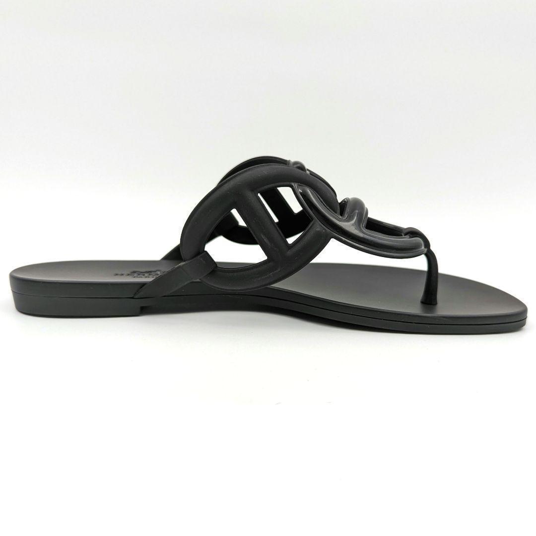 【美品】HERMES エルメス エジェリ ラバーサンダル ブラック 36
