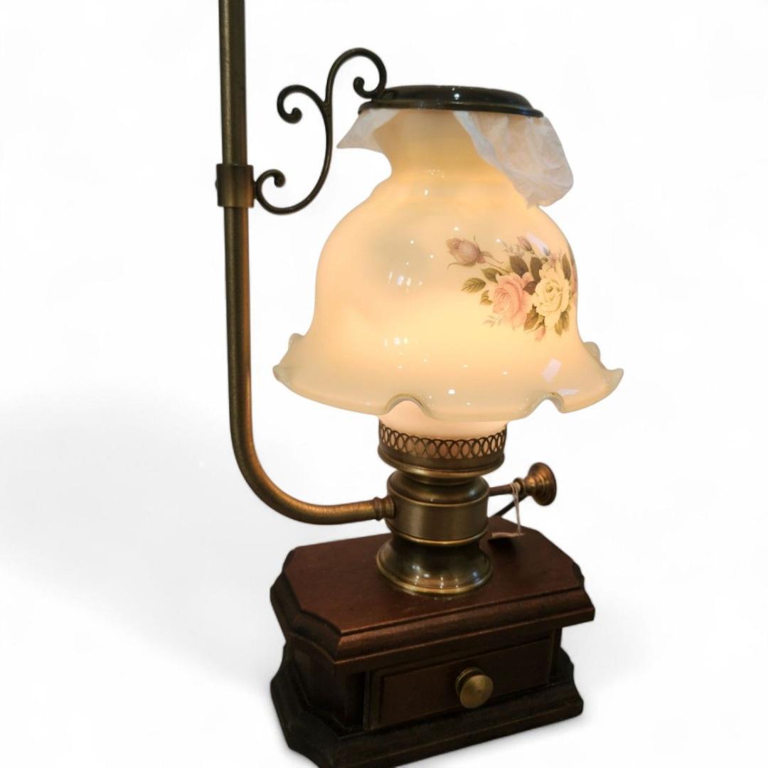 美品 vintage Made in Italy 卓上ランプ 薔薇 小物入れ付き