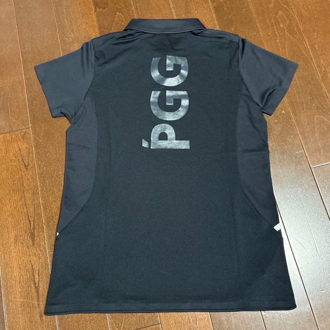 パーリーゲイツ　PGG ポリエステルメッシュポロシャツブラックサイズ1
