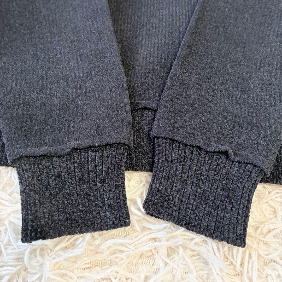 新品 ムータマリン モールスムースニット ジップパーカー ブラック