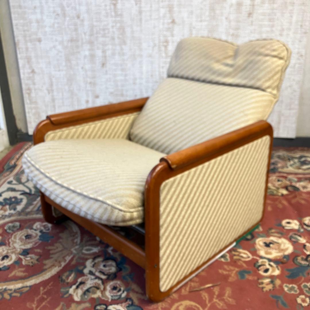 昭和レトロ カリモク リクライニングチェア 一人掛けソファー ロビーチェア