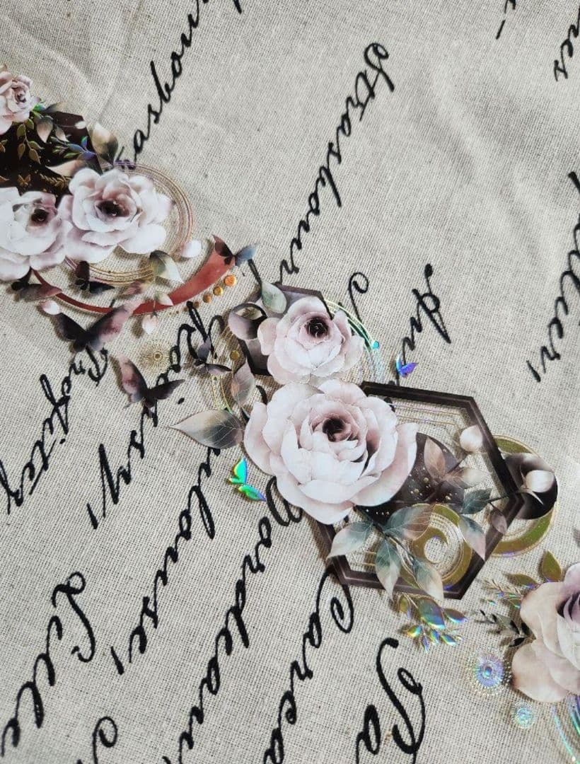 コラージュ マステ 海外 和柄 花 装飾 1ループ 切売り おすそ分け