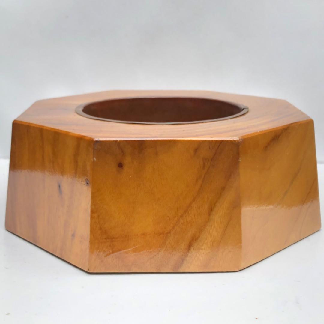 古民具　卓上火鉢　木製 八角形 小型　茶道