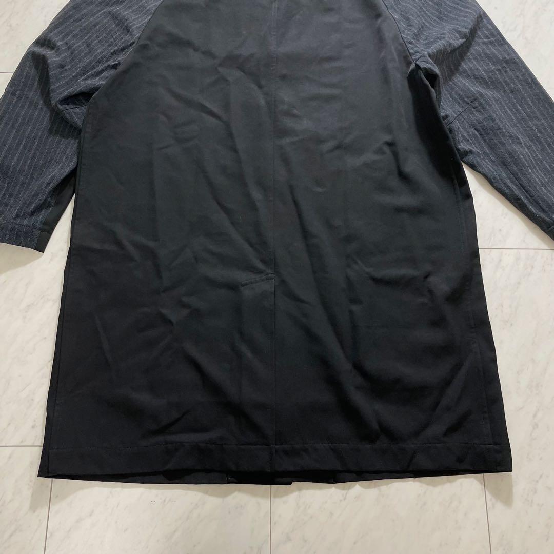 コムデギャルソンオムプリュス ロングコート 異素材切り替え AD1992 M 黒