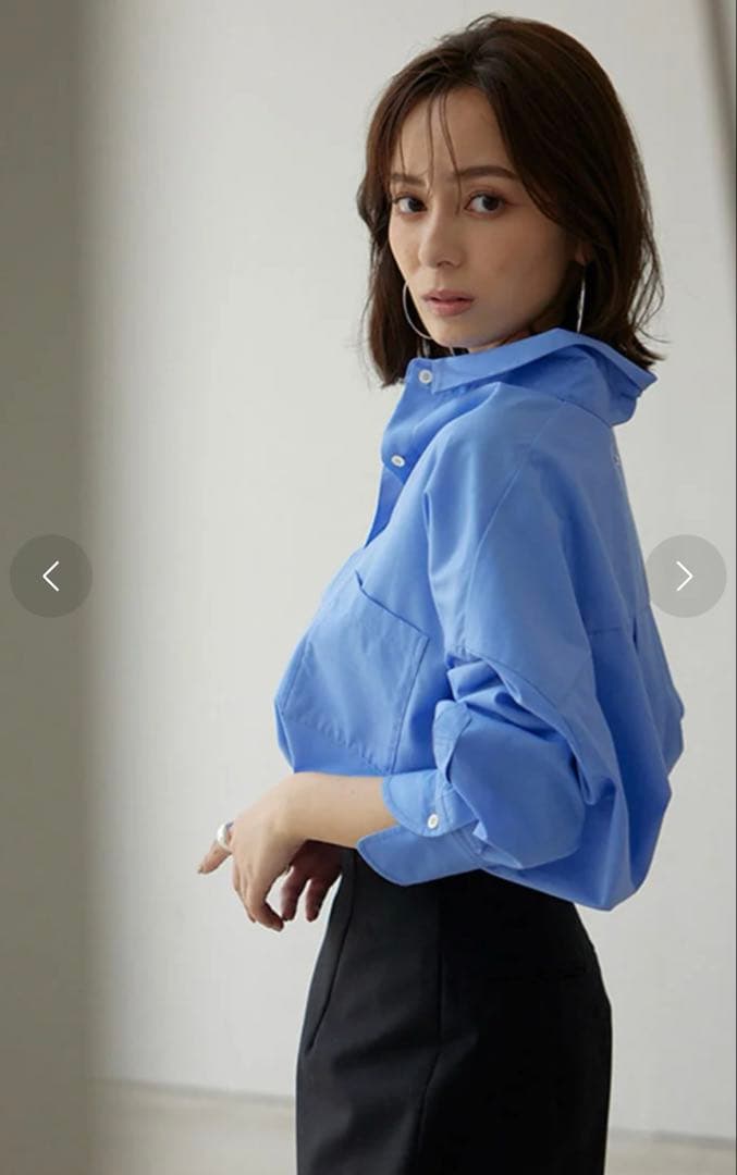 アニュアンスanuansスタンダードシャツブルーFREE