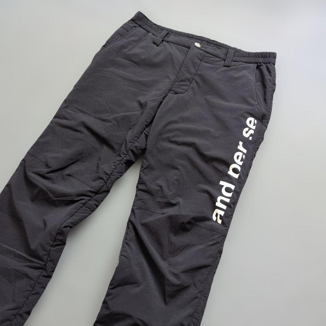 【美品】アンパスィゴルフ　中綿ダウンパンツ　サイドロゴ　ドローコード付き　L