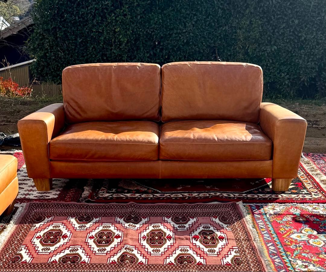 ACME FURNITURE フレスノ ソファ レザー キャメル 3人掛