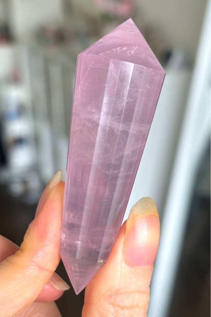 レア　高品質　ローズクォーツ　24面体　ヴォーゲルワンド