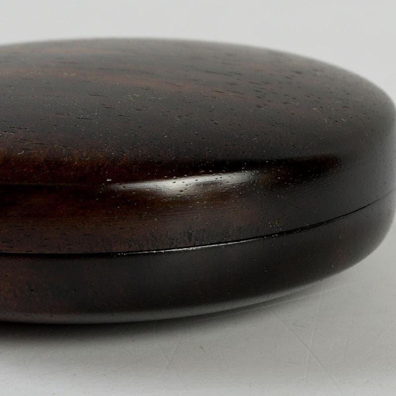 茶道具　挽物師　古川昭二作　人吉挽物　黒柿香合　共箱　V　9409
