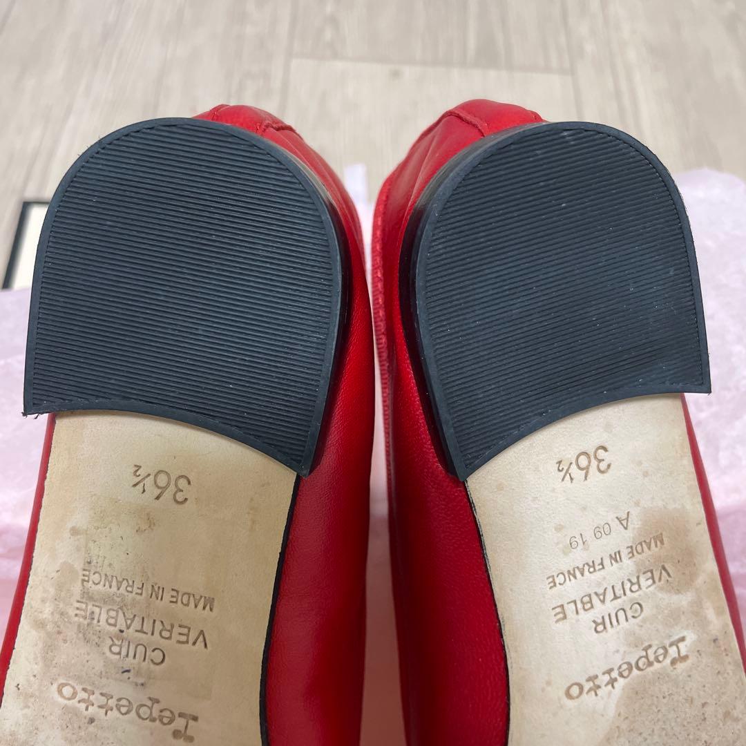 レペット　バレエシューズ　36.5㎝　赤　レザー