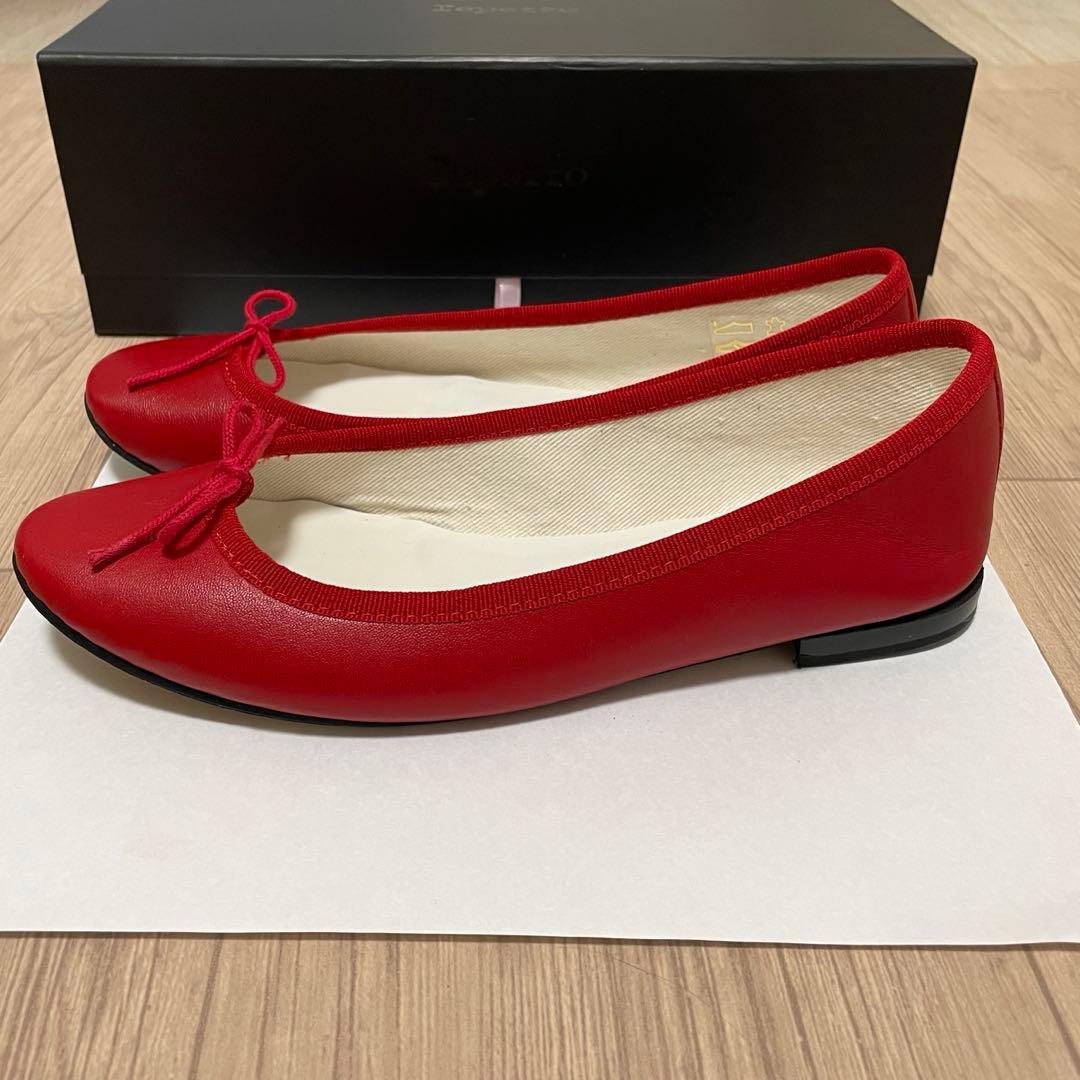 レペット　バレエシューズ　36.5㎝　赤　レザー