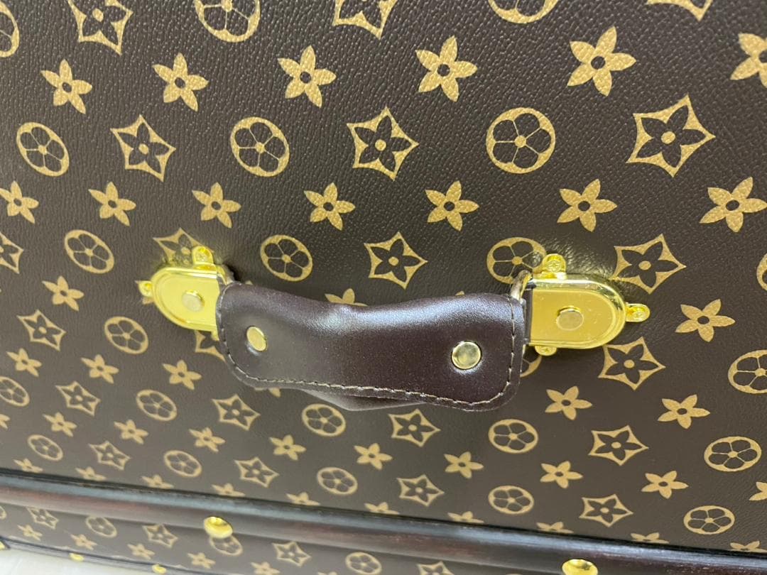 センターテーブル　モノグラム　トランク　テーブル　ガラス天板　引出し　収納　BR