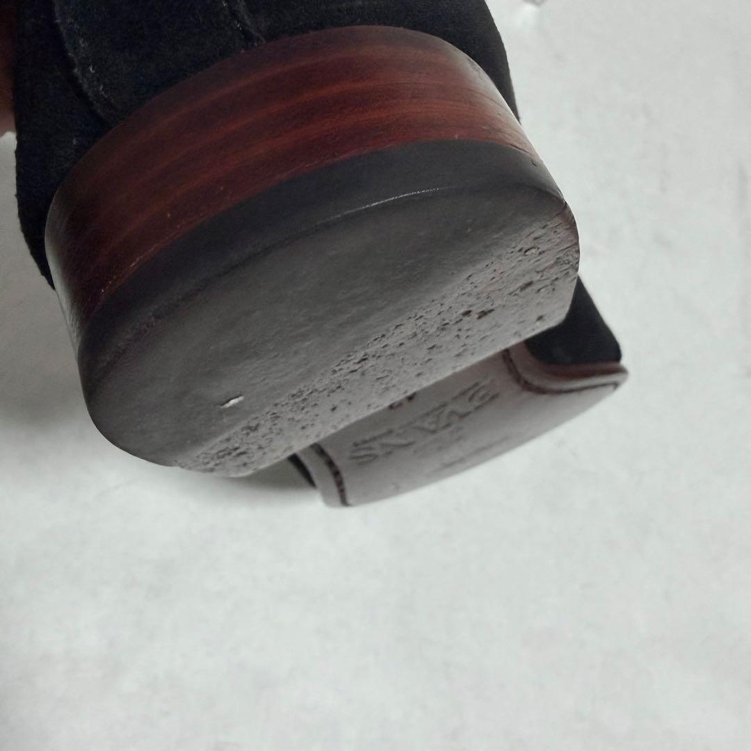 京都革靴老舗店EVANSオリジナル スエード スリッポン 黒 高級 ローファー