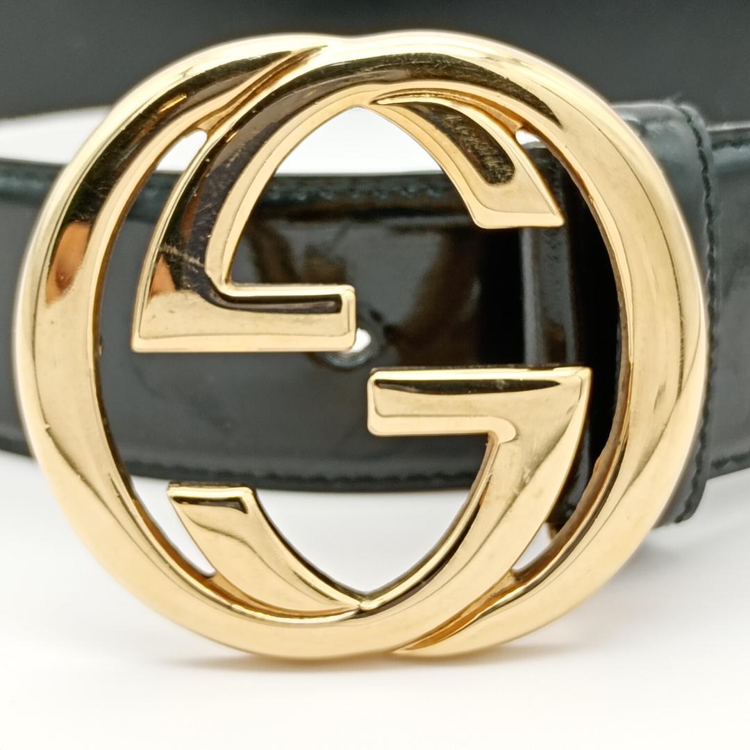 GUCCI ブラック ダブルGロゴ ベルト 70/28