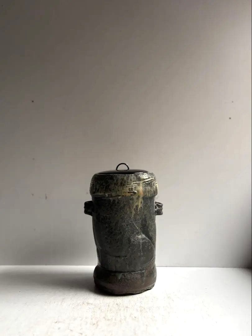 609 田中佐次郎 山瀬窯 水指 水差し 唐津焼 茶道 茶道具 未使用 希少