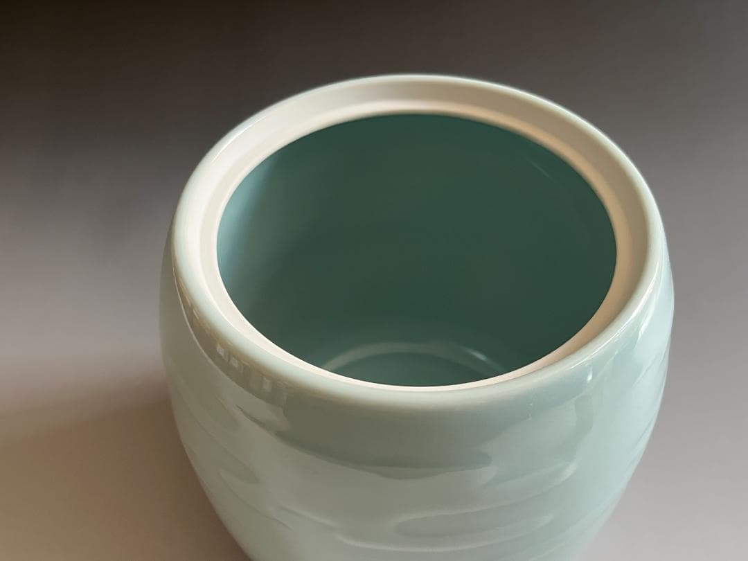 堀内宗完書付　央作　青磁雲文　水指　茶道具　表千家