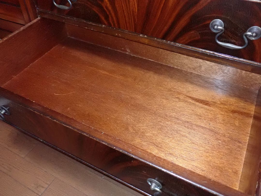 英国 1950年 ライティングビューロー マホガニー 鍵付き アンティークデスク