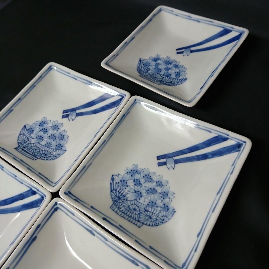 新品 有田焼 そうた窯 染付遊桜 正角皿 惣太窯　ARITA JAPAN