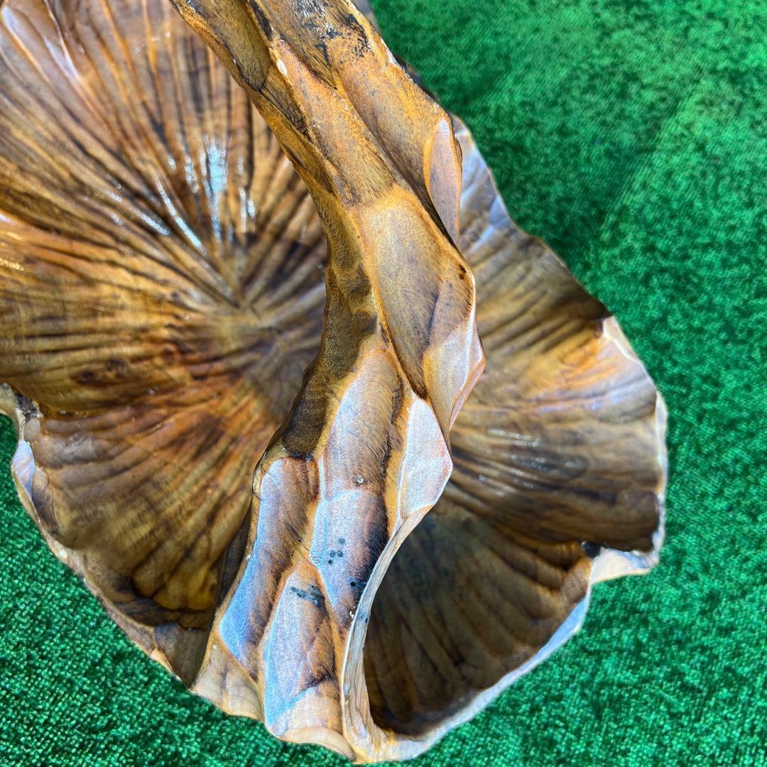 ヴィンテージ木製　バスケット　天然木　木彫り　木籠　オブジェ　インテリア