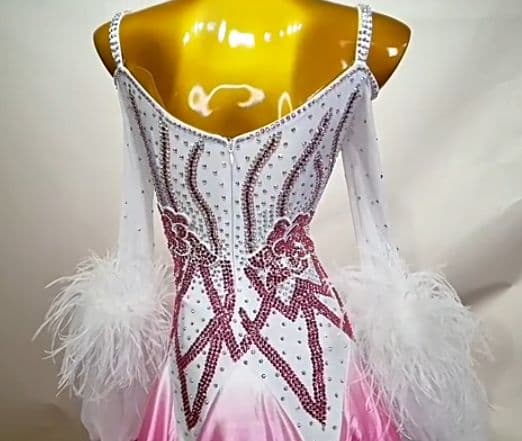 オーダーメイド　社交ダンス衣装　スタンダードドレス 袖羽根