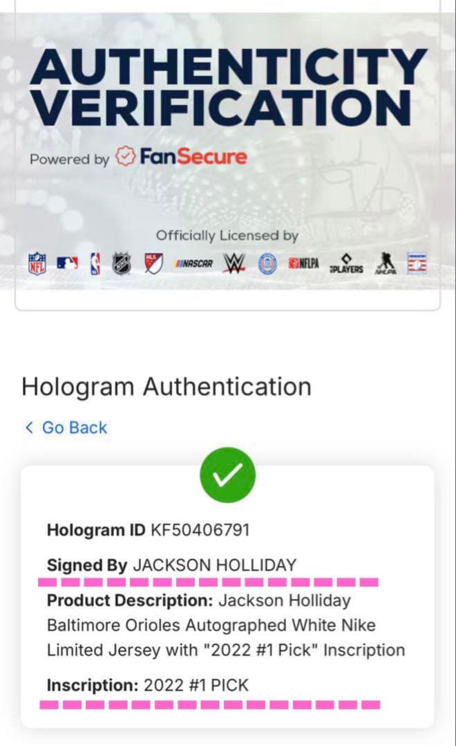 【※専用11月1日】直筆サインユニ　ジャクソンホリデー
