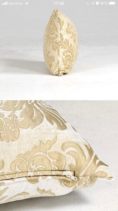 新品　arneダマスククッションカバー３枚セット 43×63cm ベージュ