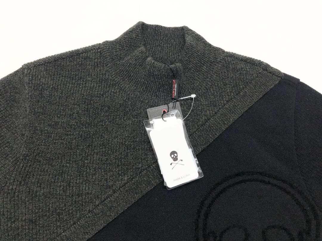 ○★新品未使用　MARK&LONA　防風 クルーニット　38　ブラック