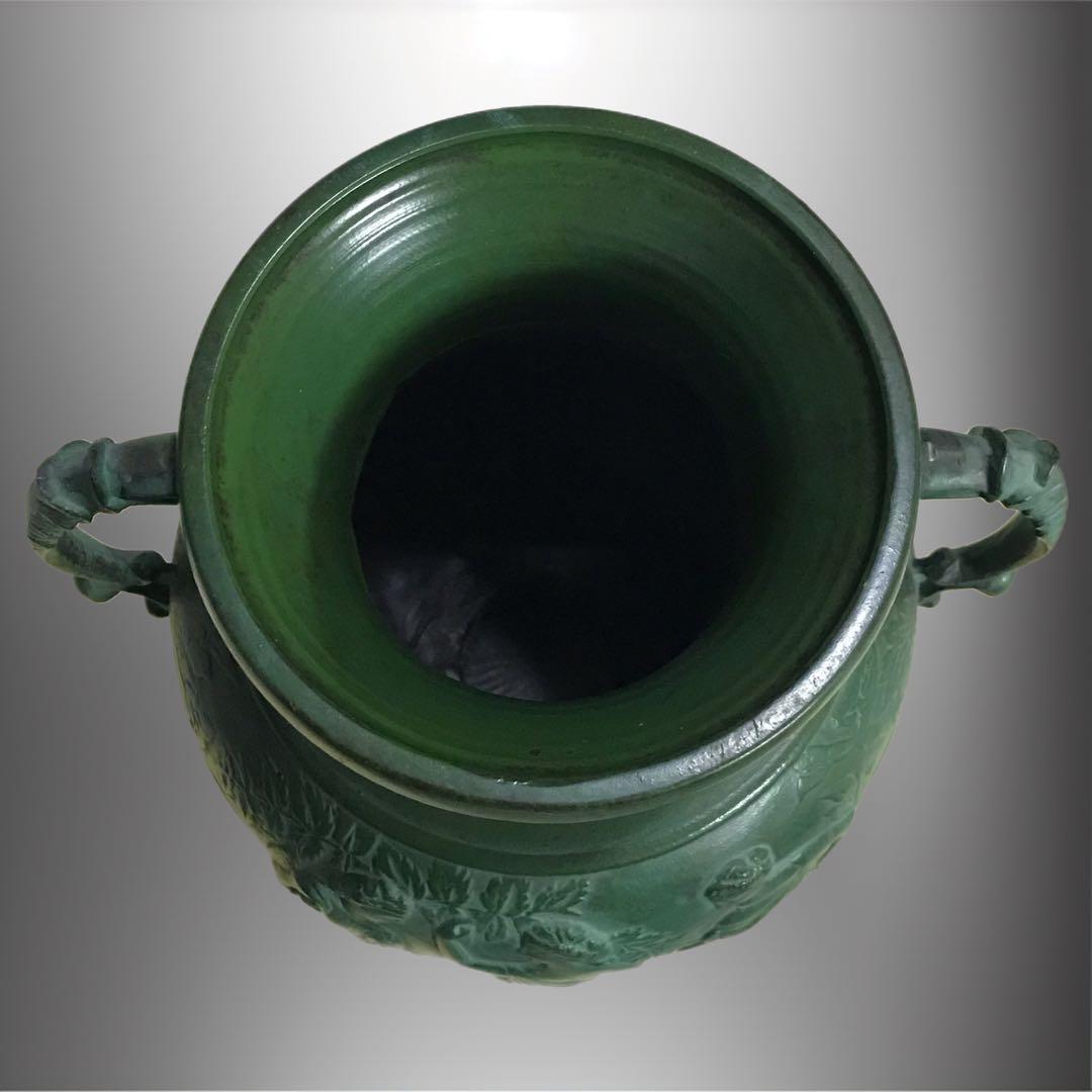 青銅製 持ち手付き花瓶 2.6kg