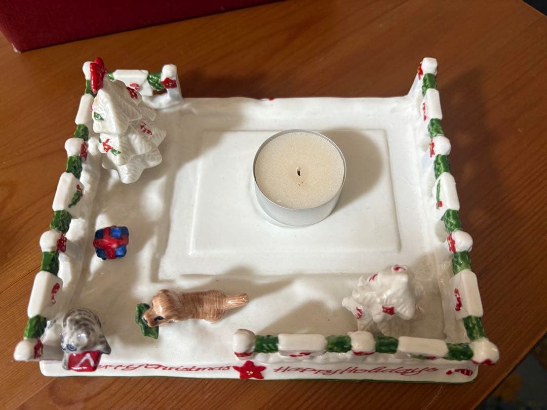 ビレロイ&ボッホクリスマスキャンドルホルダーハウス猫犬