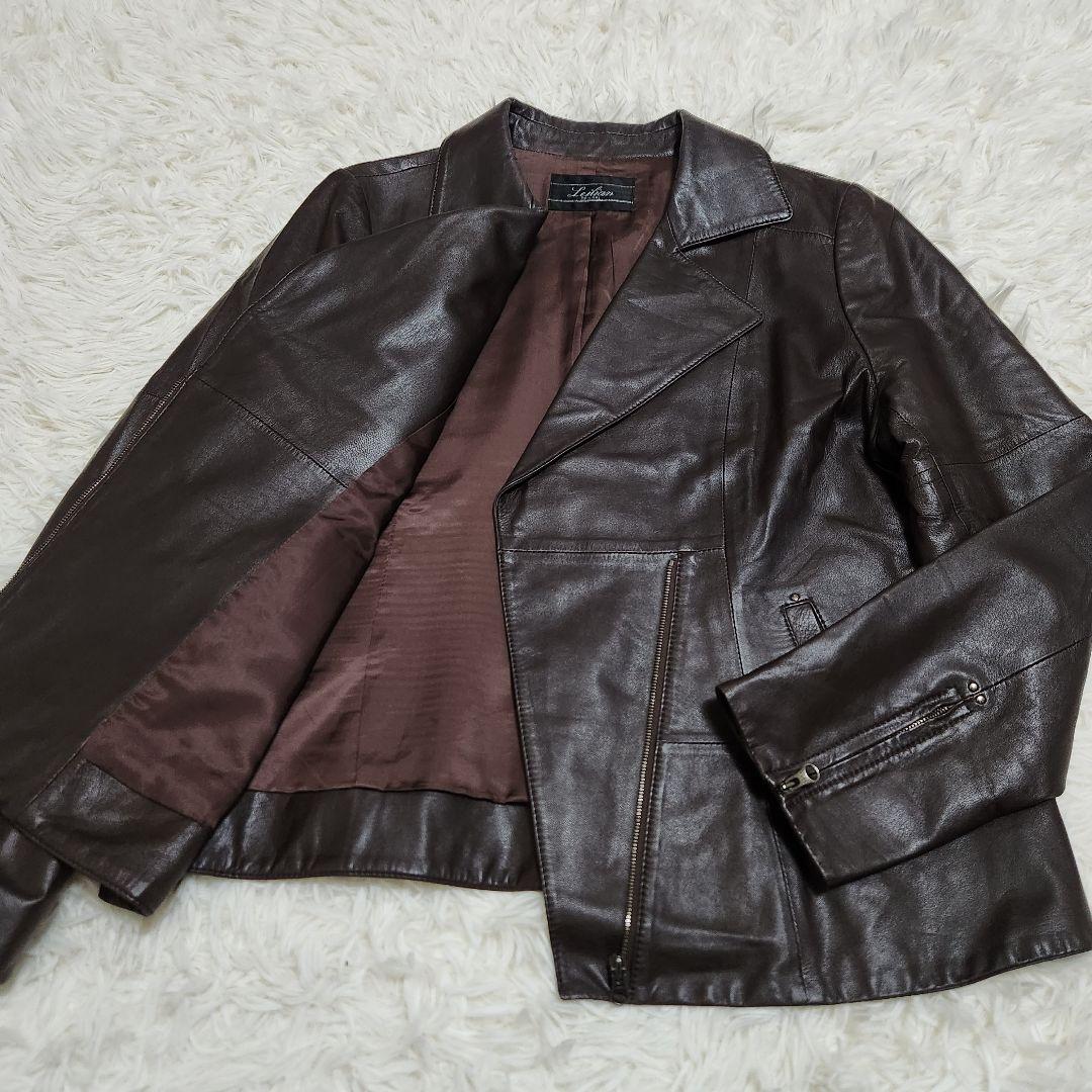 【本革】レリアン ラムレザー ライダースジャケット 大きめ XLサイズ