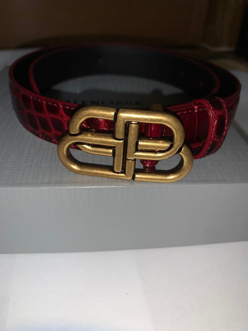 【希少】BALENCIAGA バレンシアガ　BBロゴ　ベルト　箱袋付