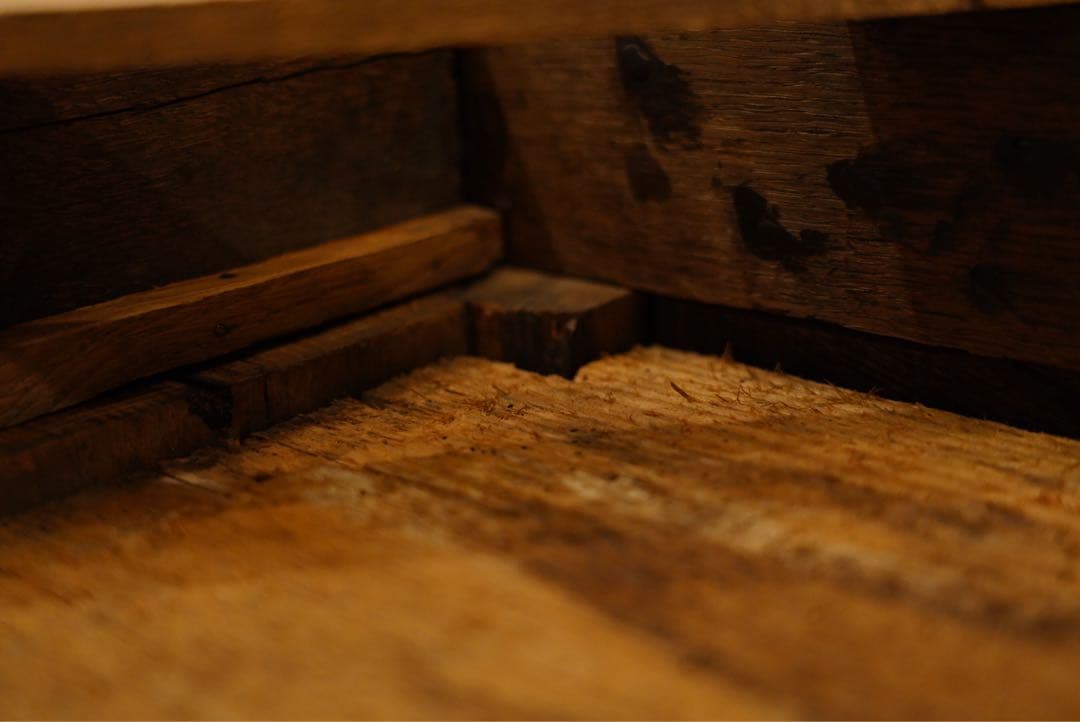 フランスアンティーク　オーク材　古木　キャビネット　棚　シェルフ　1800年代