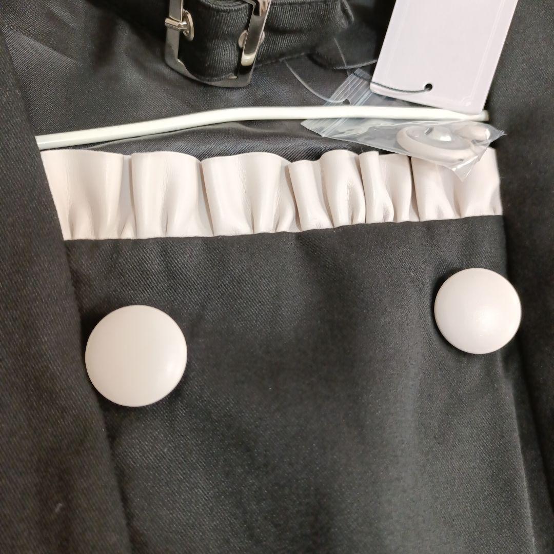 【未使用タグ付】pium チョーカーベルトフリルトップス　ブラック