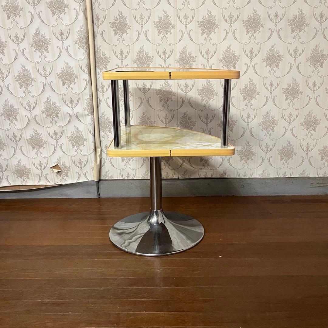 【アンティーク】② 昭和レトロ コーナーテーブル サイドテーブル 麻雀 灰皿台