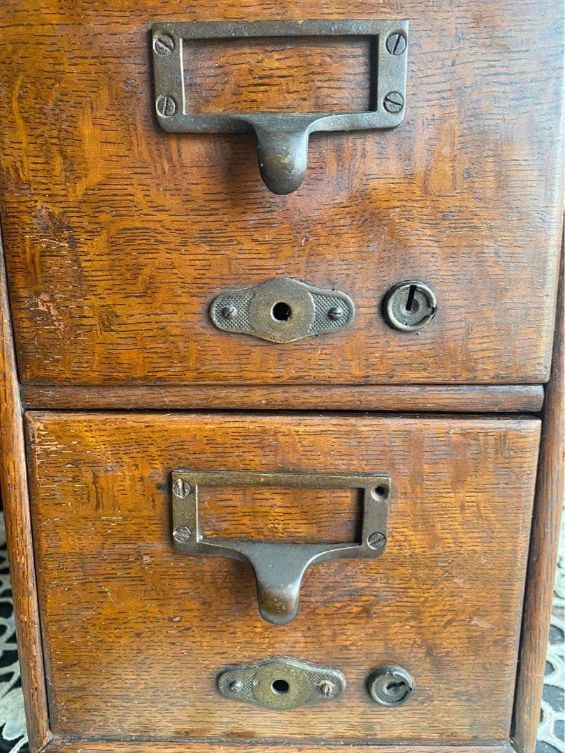 2段小引き出し 小物入れ 古道具 当時物 アンティーク 昭和レトロ インテリア