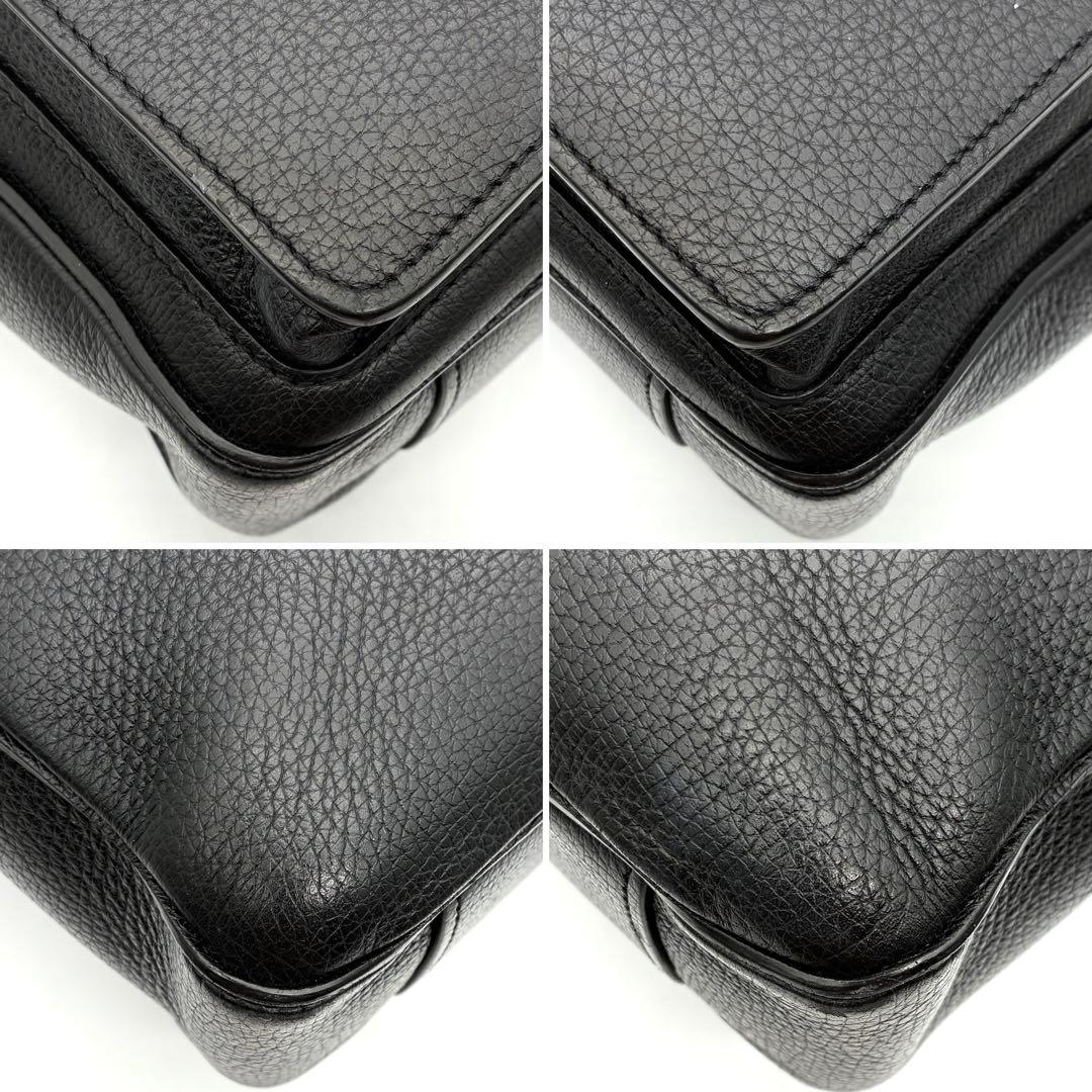 美品 ダンヒル アルバニー ビジネスバッグ A4 PC可 レザー ロゴ金具 黒