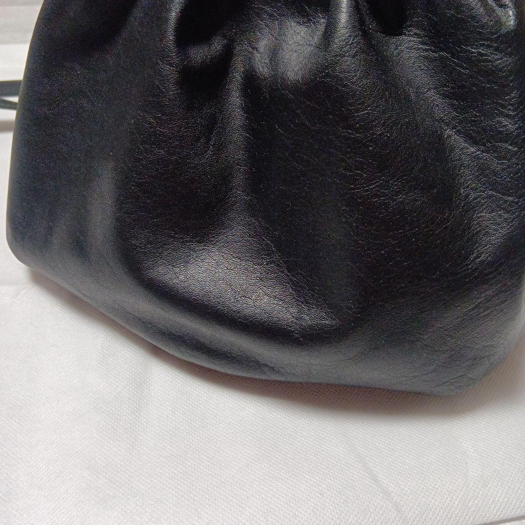 russet レザー巾着 4WAYショルダーバッグ　ブラック　ラシット