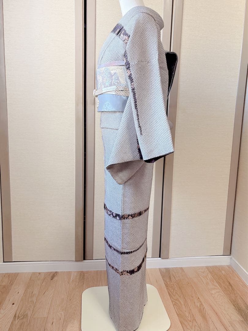 6日引下　訪問着　総絞り　本疋田 やまと 裄66 卒業式　お宮参　高級　M S