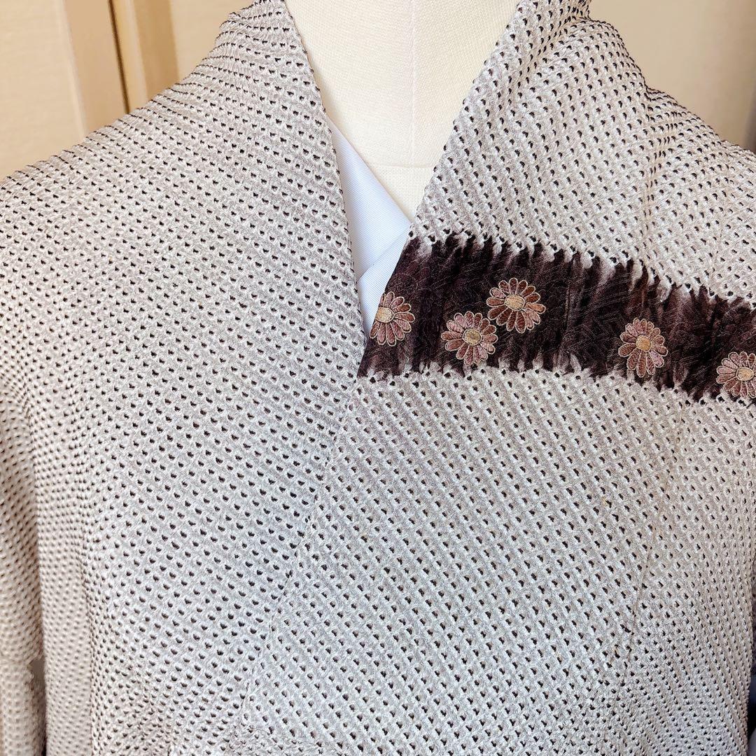 6日引下　訪問着　総絞り　本疋田 やまと 裄66 卒業式　お宮参　高級　M S