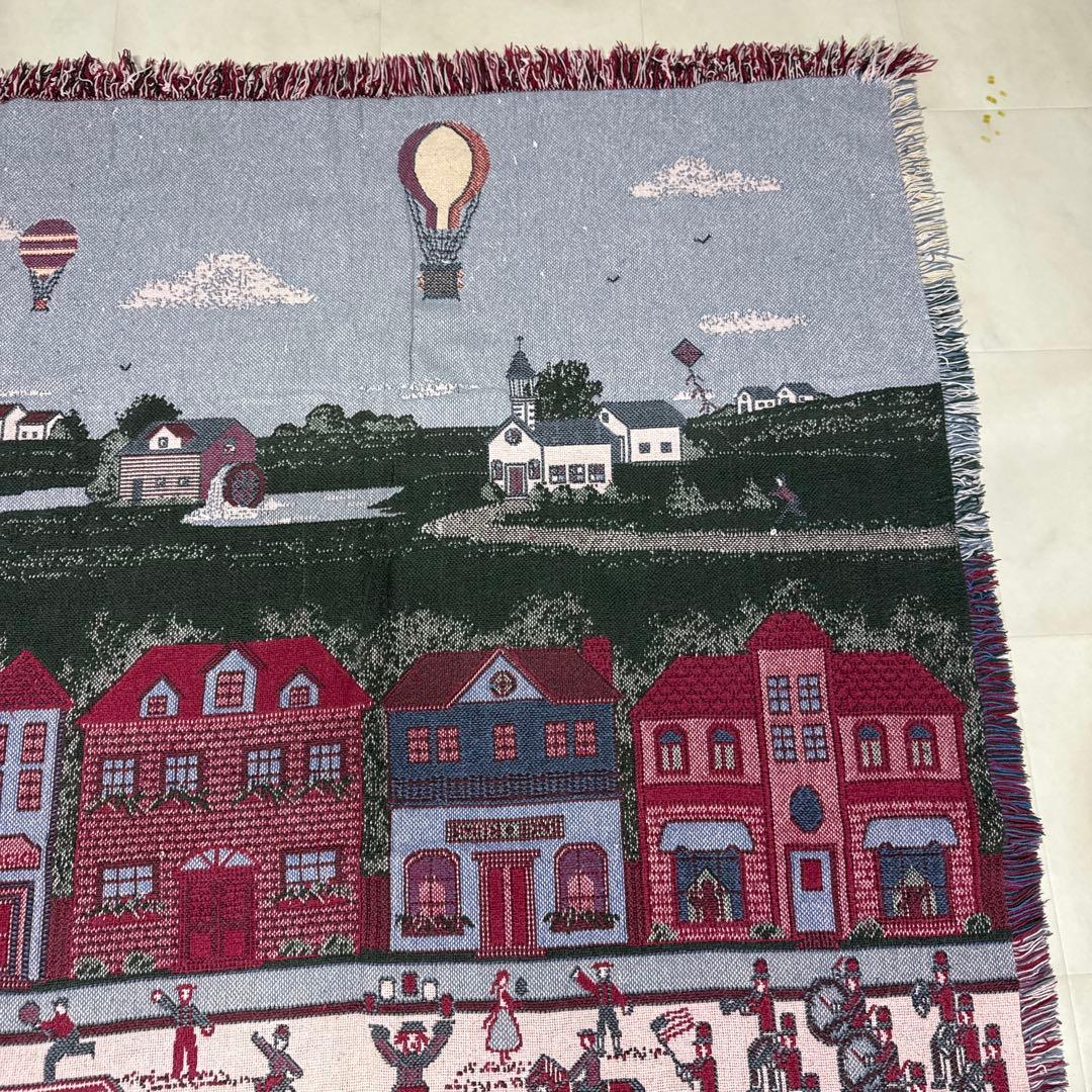 街の風景　マルチカバー　ソファーカバー　ヴィンテージラグ　175x121