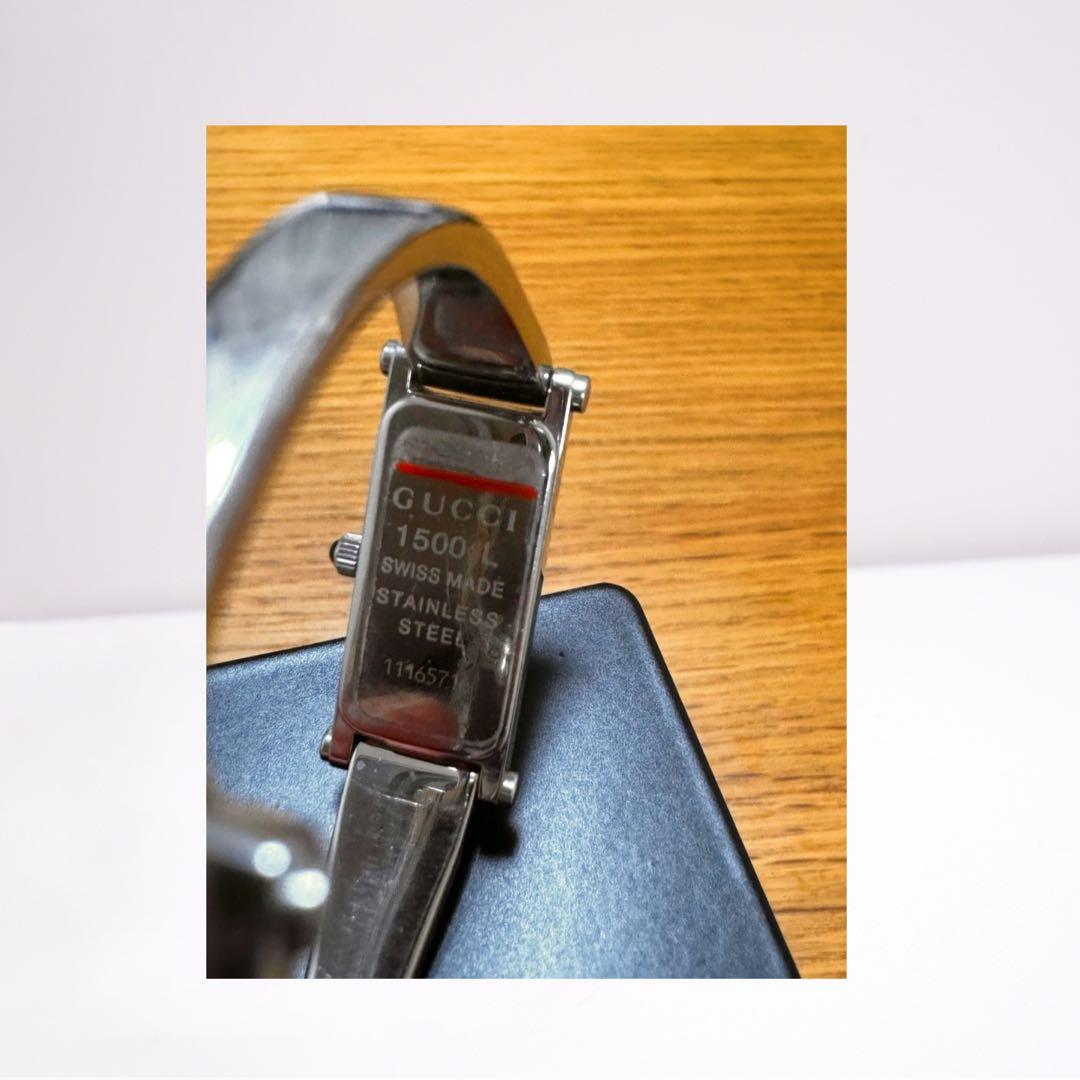 \"GUCCI\" 1500L クォーツ腕時計 シルバー ダイヤ グッチ 人気