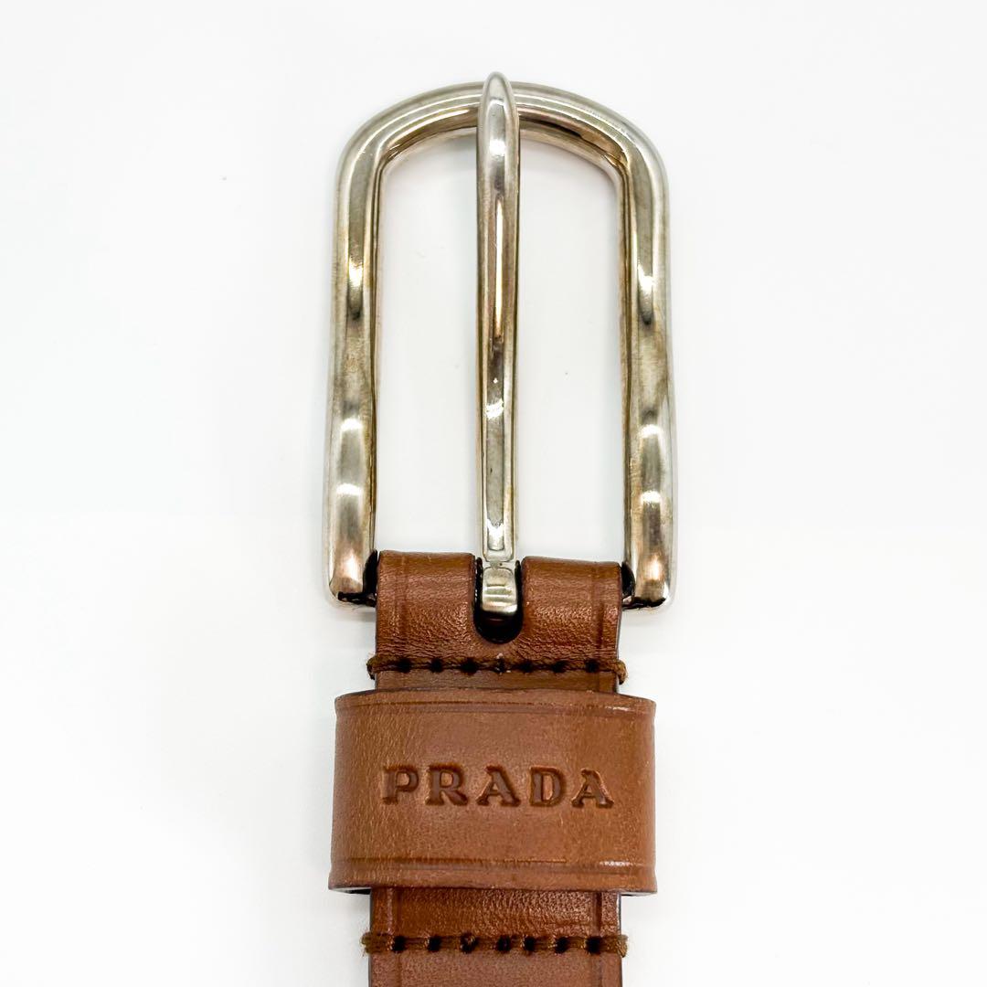 ♡美品♡ PRADA プラダ レザー シルバー金具 ベルト