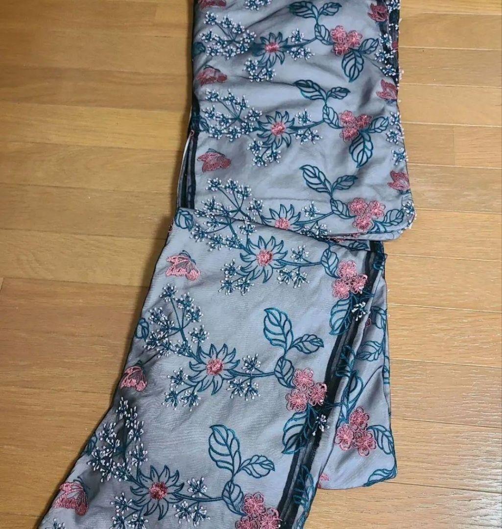 お値下げ！agris着物　刺繍　レース オーガンジー　洗える着物　レース着物