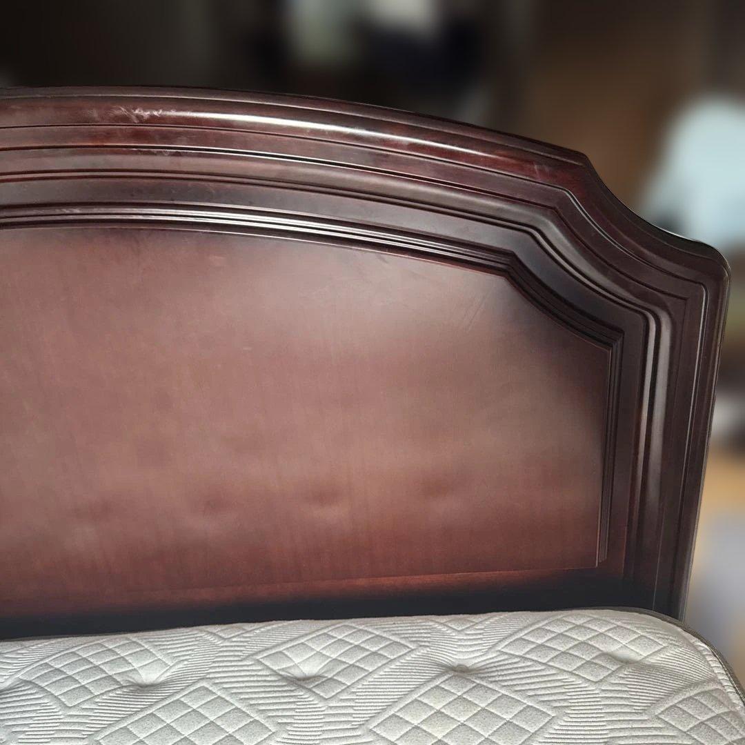 無垢材ベッドフレーム Kingsdown マットレス セット　セミダブル　レトロ