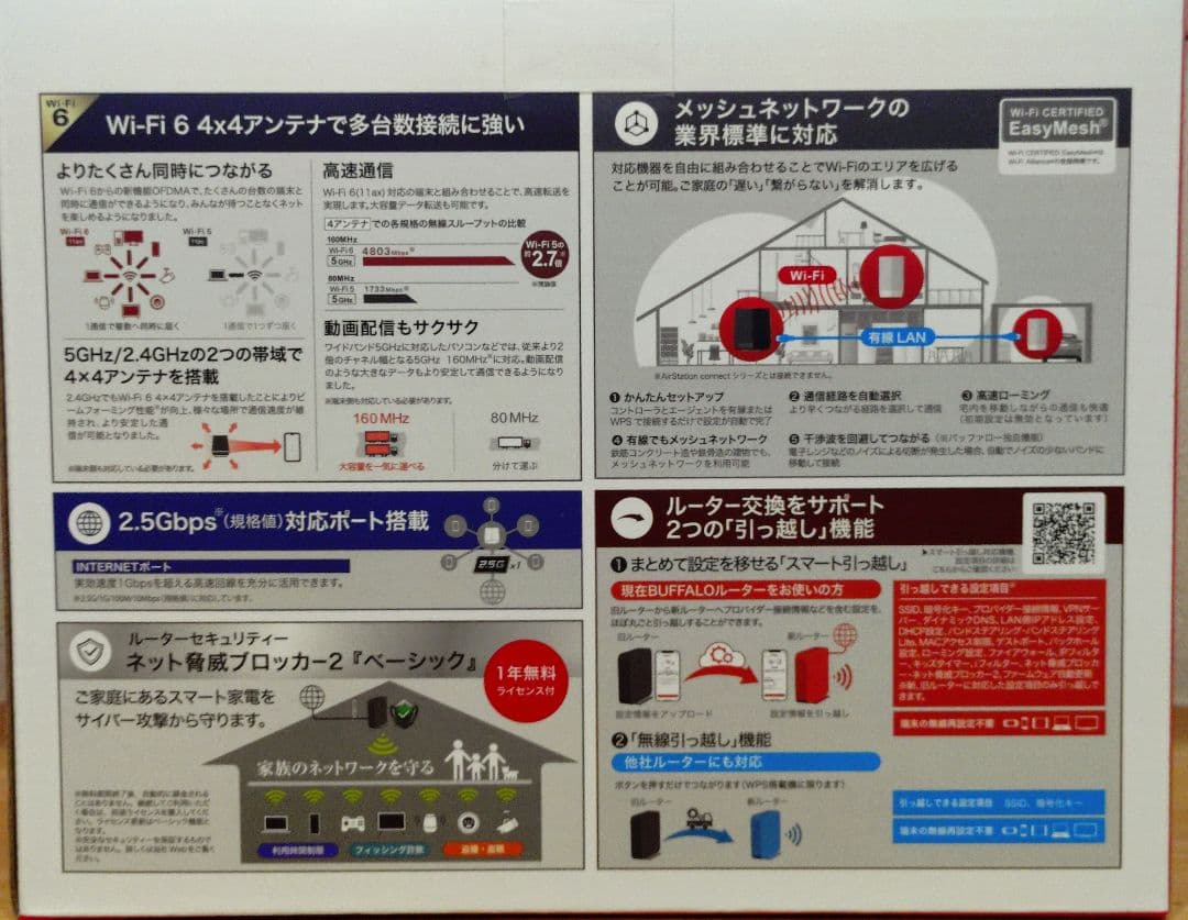 【中古品】BUFFALO WSR-6000AXP-MB Wi-Fi 6ルーター